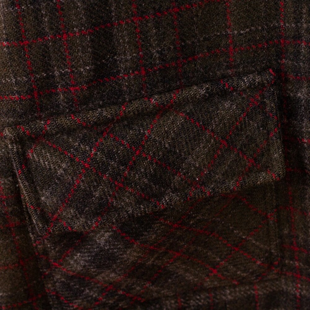 Vintage Green & Gray Plaid Wool Jacket - Women's Large - Picture 6 of 7